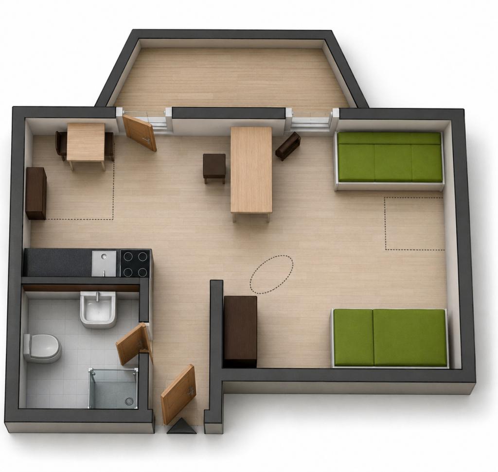 Möbliertes Apartment mit großem Südbalkon und weitem Blick - Foto 2