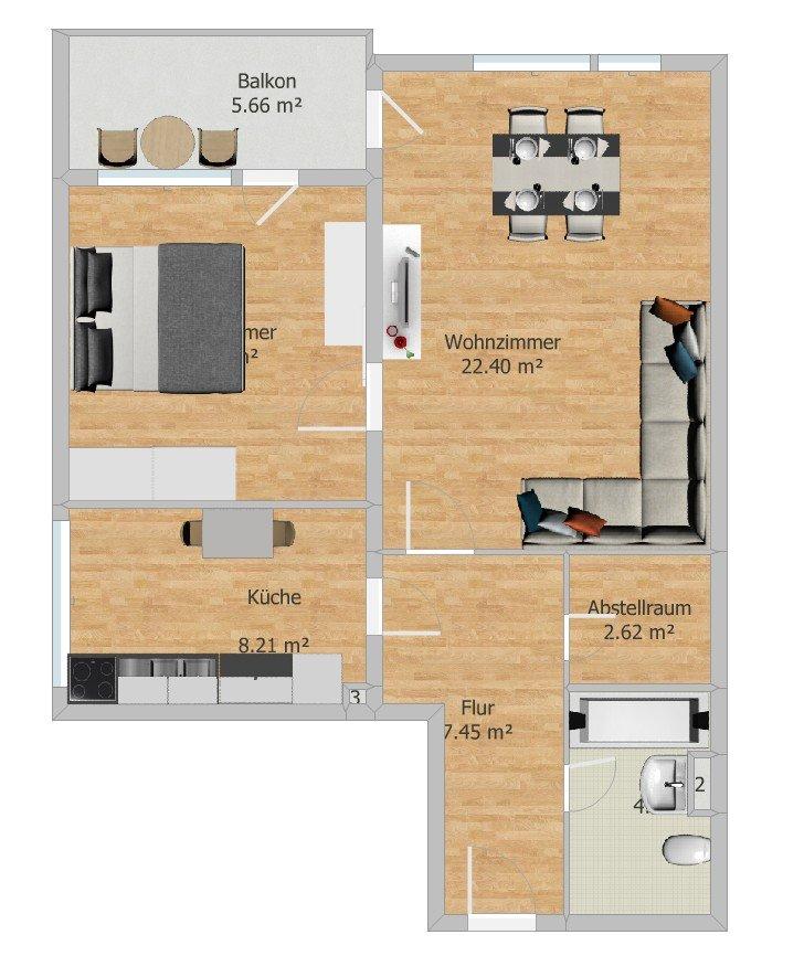 frisch renoviert & hell & EG – 2-Zimmer mit Südbalkon + EBK in Achim - Foto 5