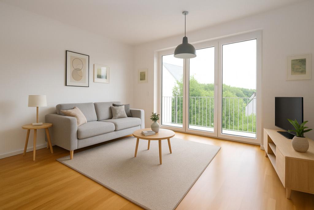 Homestaging Wohnzimmer (KI-gerneriert)