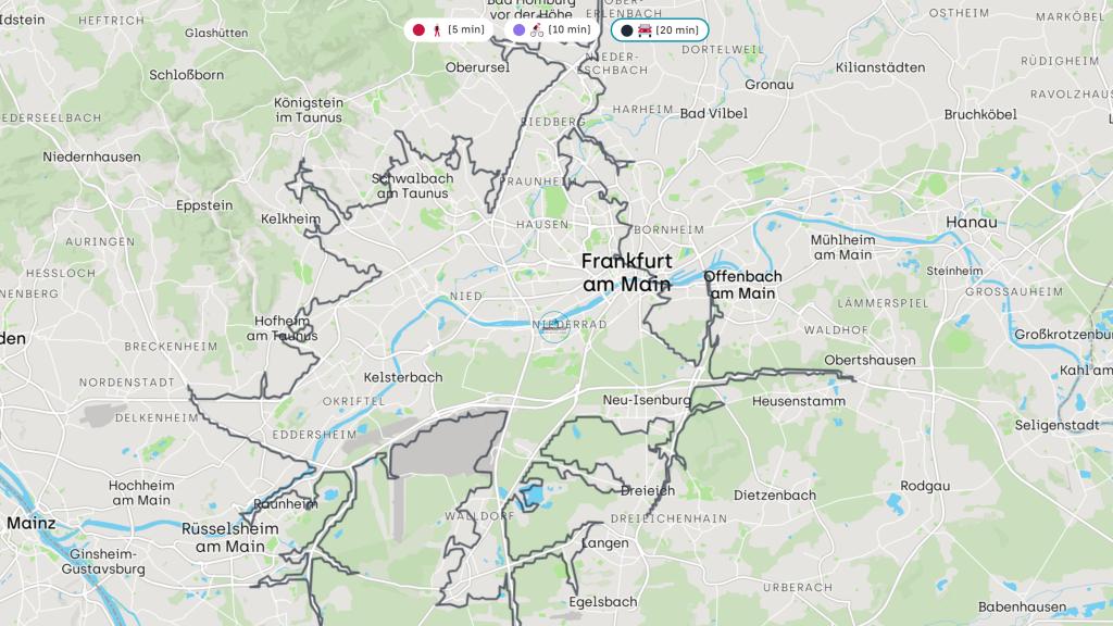 20 Min. mit dem Auto