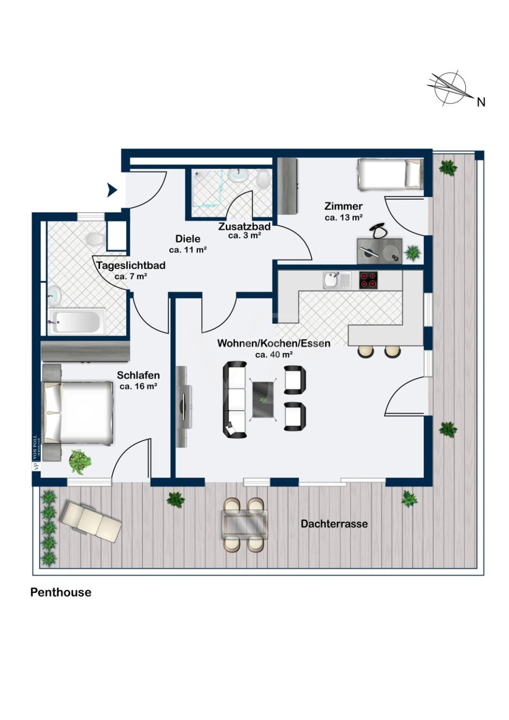 Grundriss Penthouse