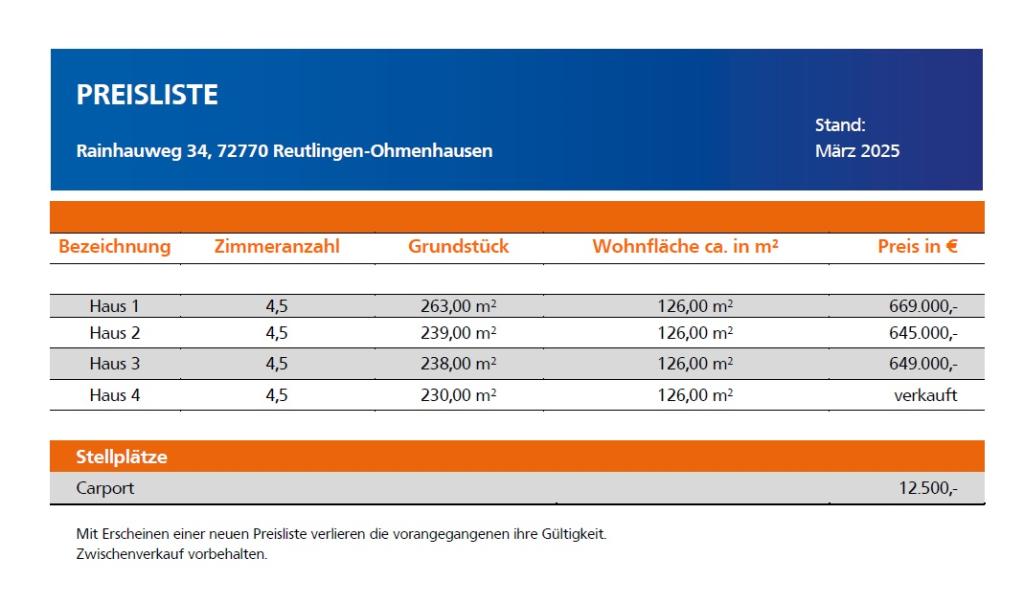 Preisliste