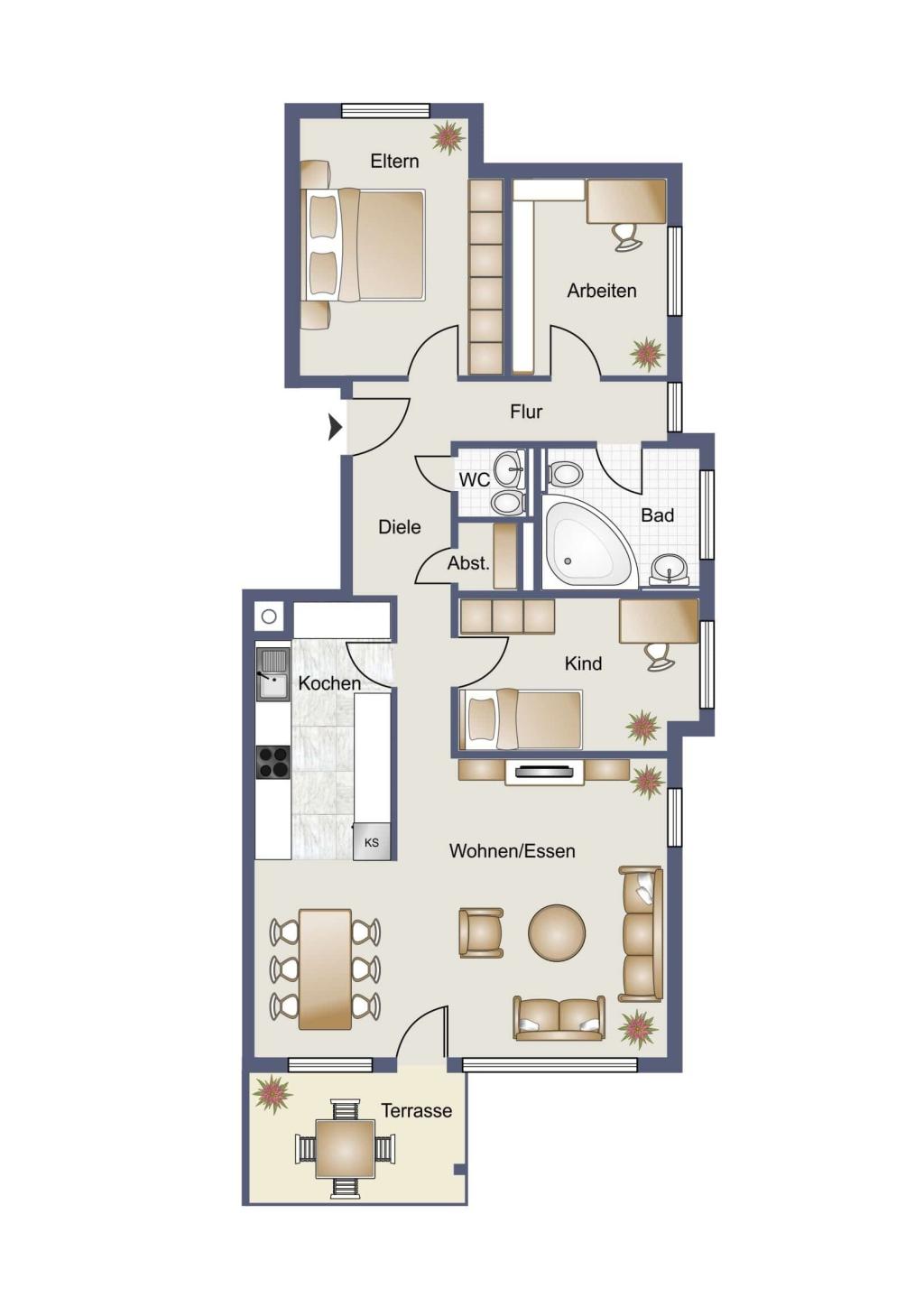 Grundriss Wohnung 2