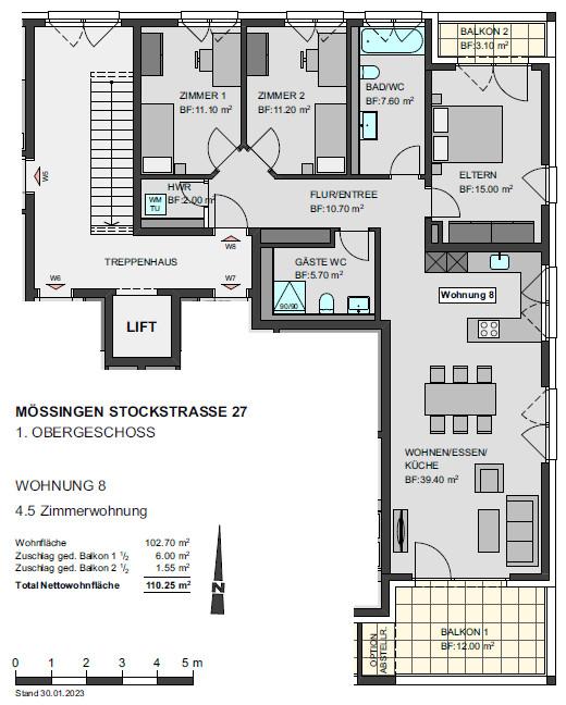 Grundriss 1OG WHG 8