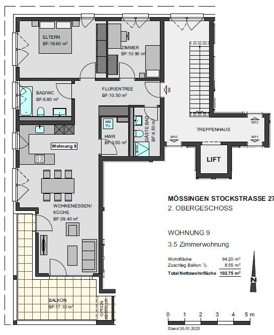 Grundriss 2 OG WHG 9