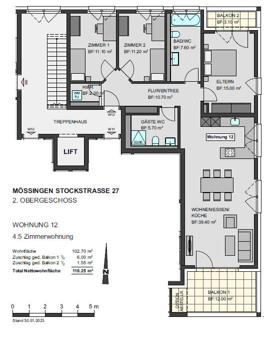Grundriss 2 OG WHG 12