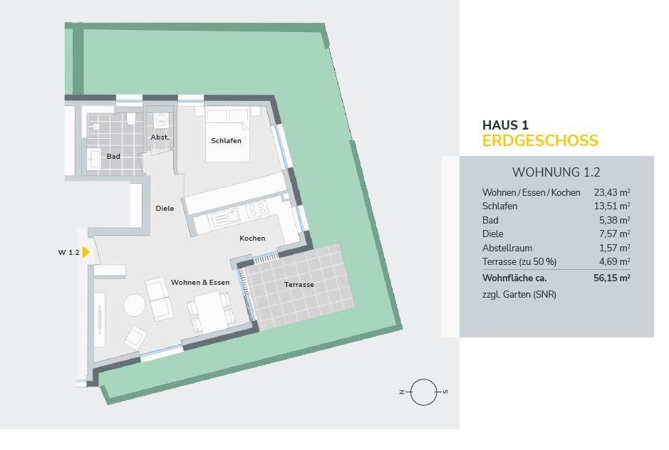 Grundriss WE 1.2