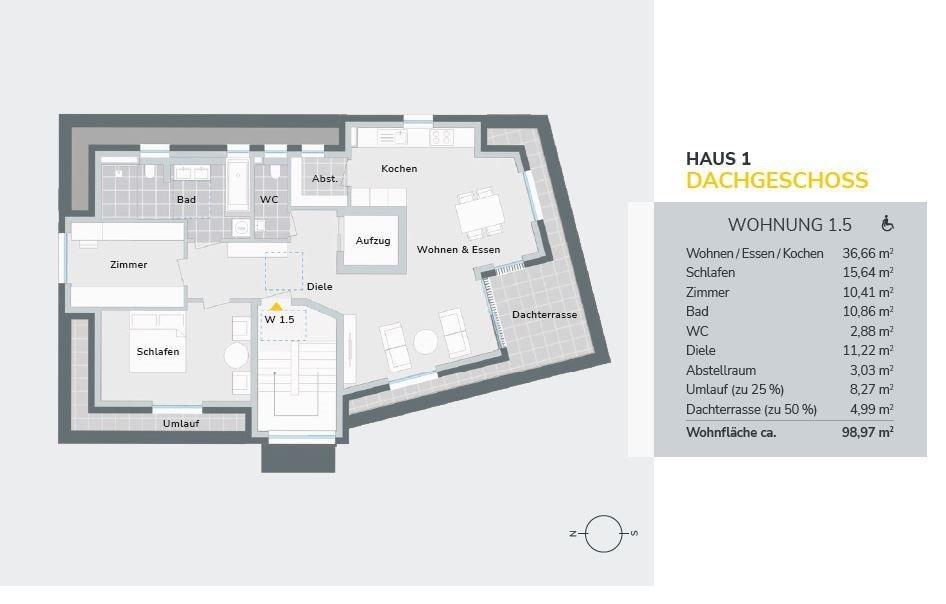 Grundriss Wohnung 1.5