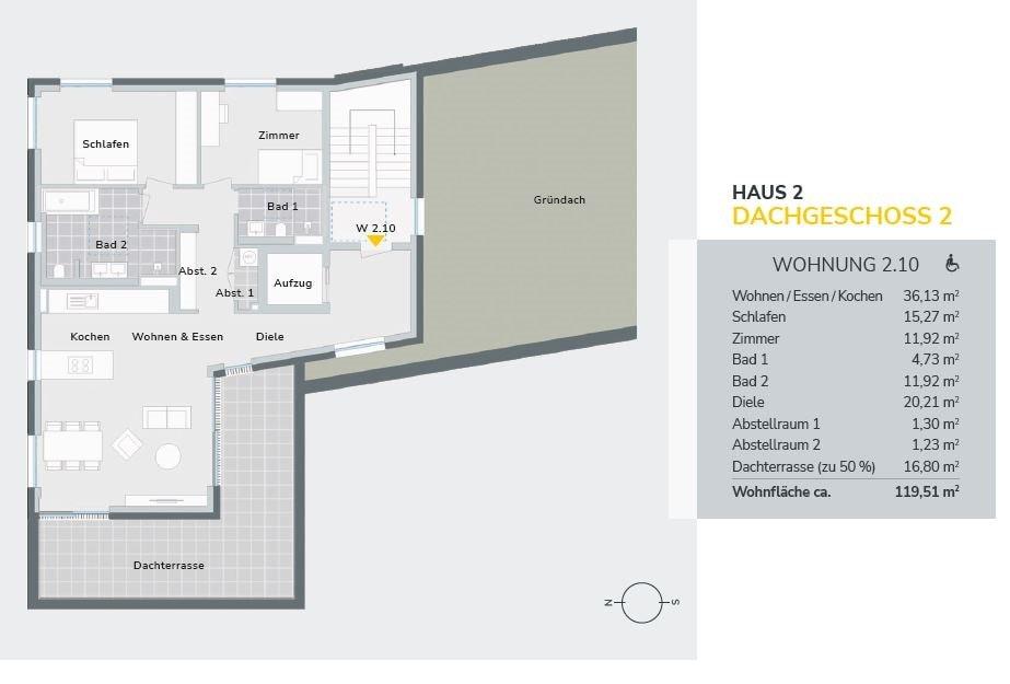 Grundriss Wohnung Nr. 2.10