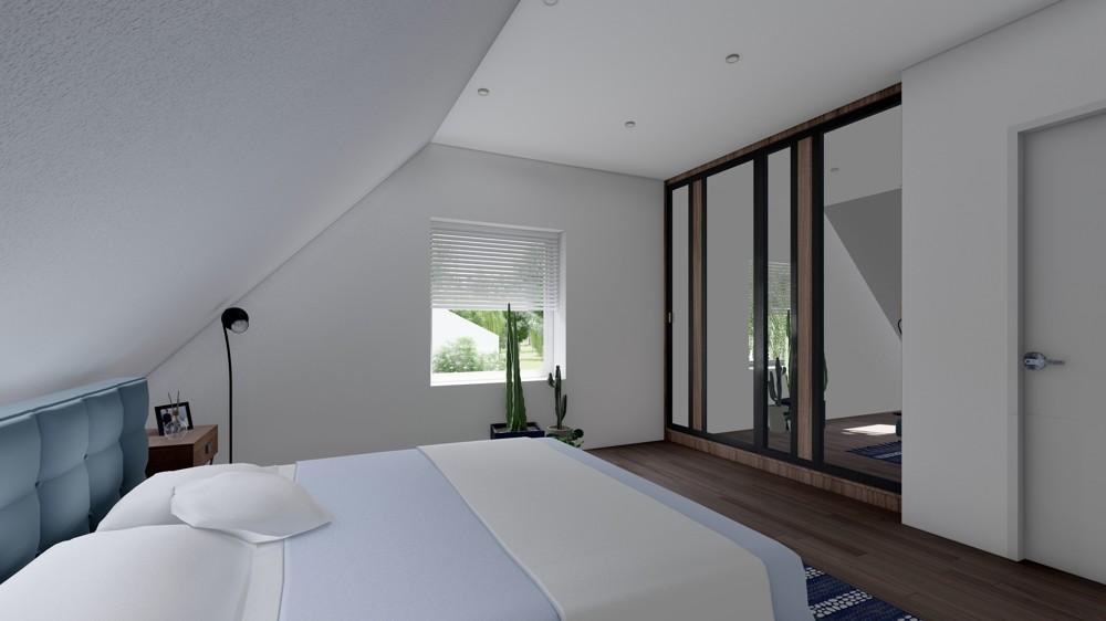 Schlafzimmer mit Schrankfläche