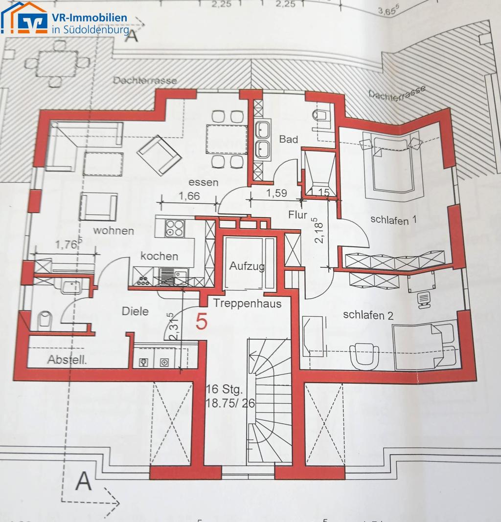Modernes Wohnen am Stadtpark:Penthouse mit Küche und Dachterrasse in Friesoythe! - Photo 1