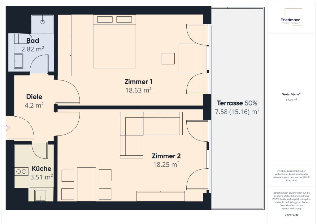 Grundriss (Einrichtungsbeispiel)