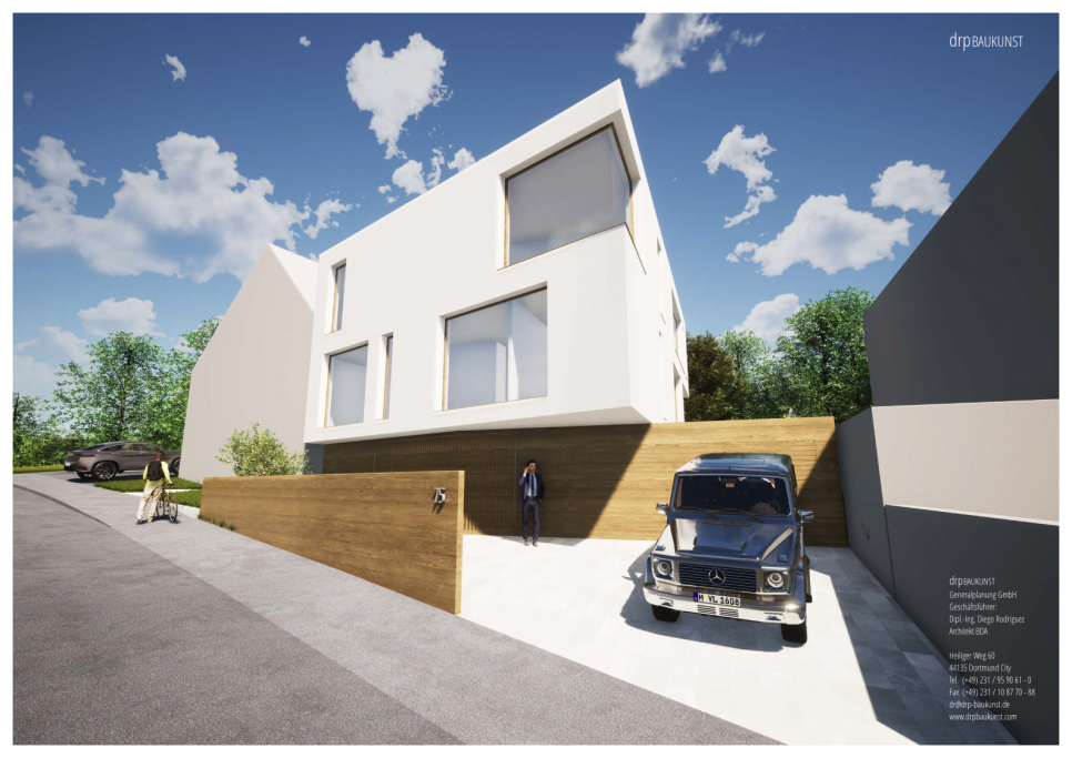 Perspektive Ansicht Einfahrt