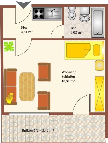 1 Zimmer-Appartement mit Balkon - Photo 5