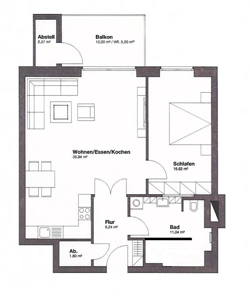 2944 Grundriss mit Flächenangaben