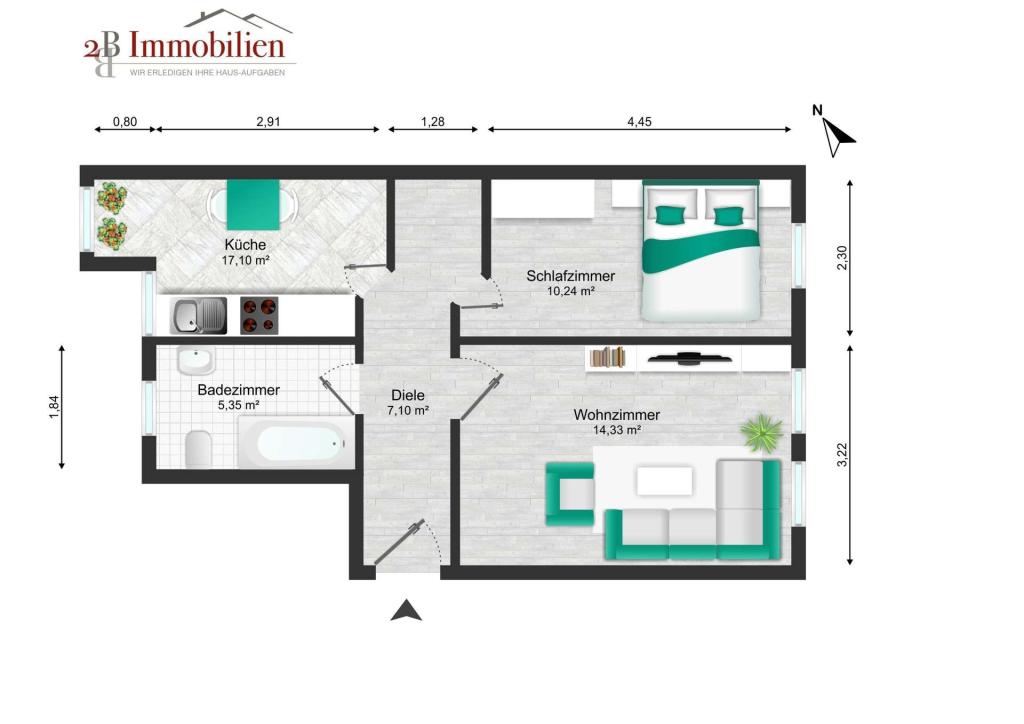 Freundliche 2-Raum-Wohnung mit Wohlfühlcharakter - Foto 3