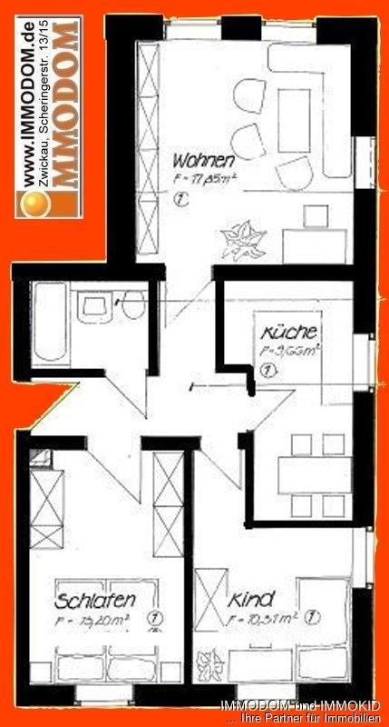 3-Zimmer-Wohnung in Wilkau-Hasslau zu vermieten! - Foto 3