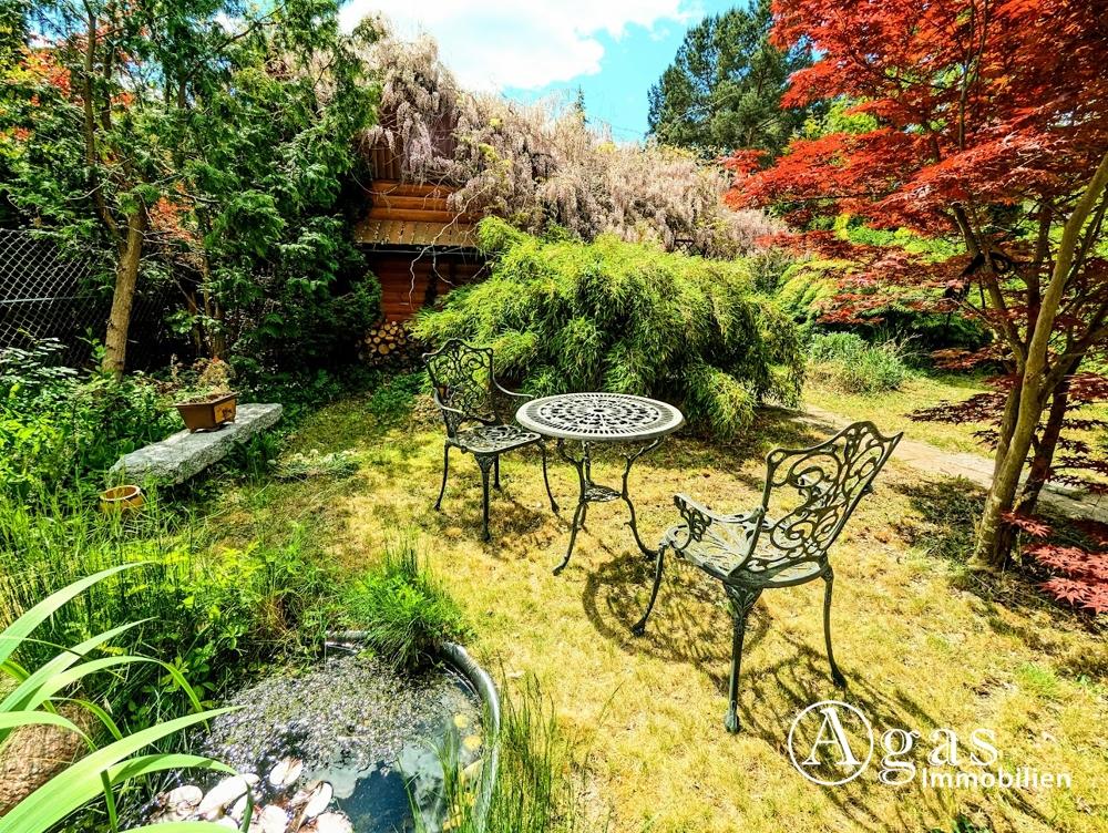 Garten mit kleinem Teich