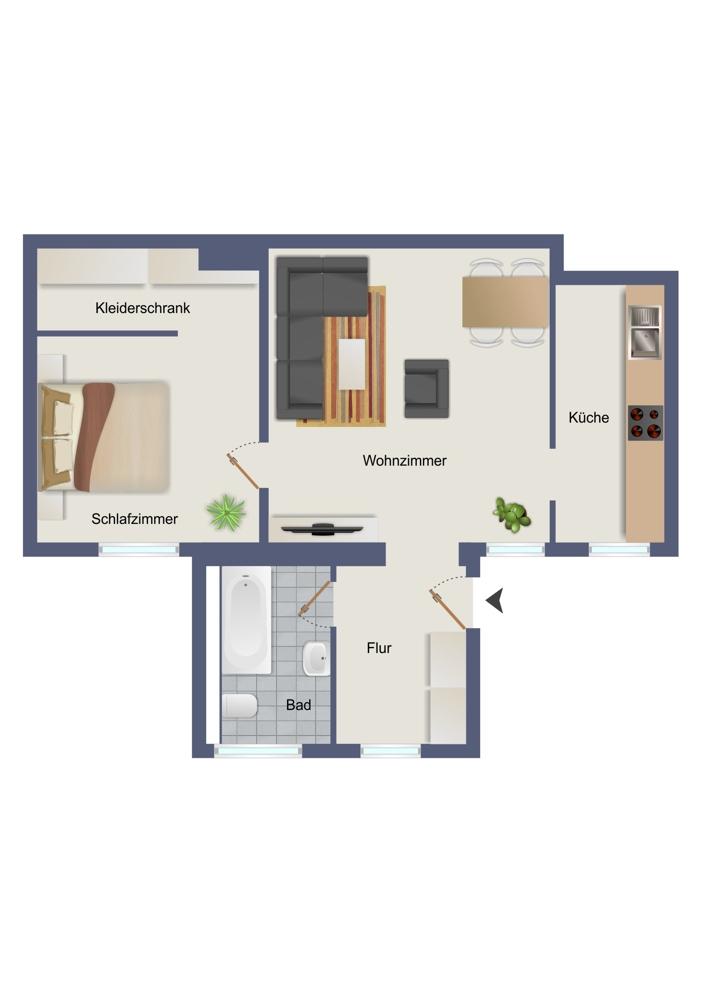 Frisch renovierte 2-Zimmer-Wohnung in Zehdenick (Hochparterre) - Foto 2