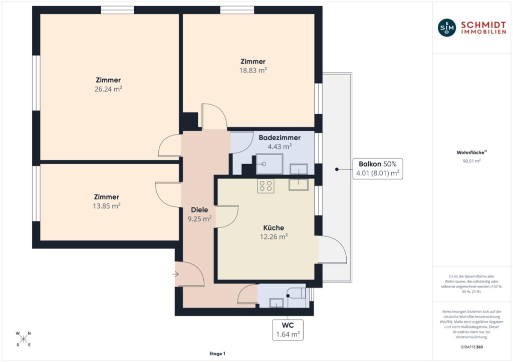 Renovierte 3 Zi Wohnung, EBK, TLB, WC u. Carport-Stellpl. im Herzen von Wernau! - Foto 3