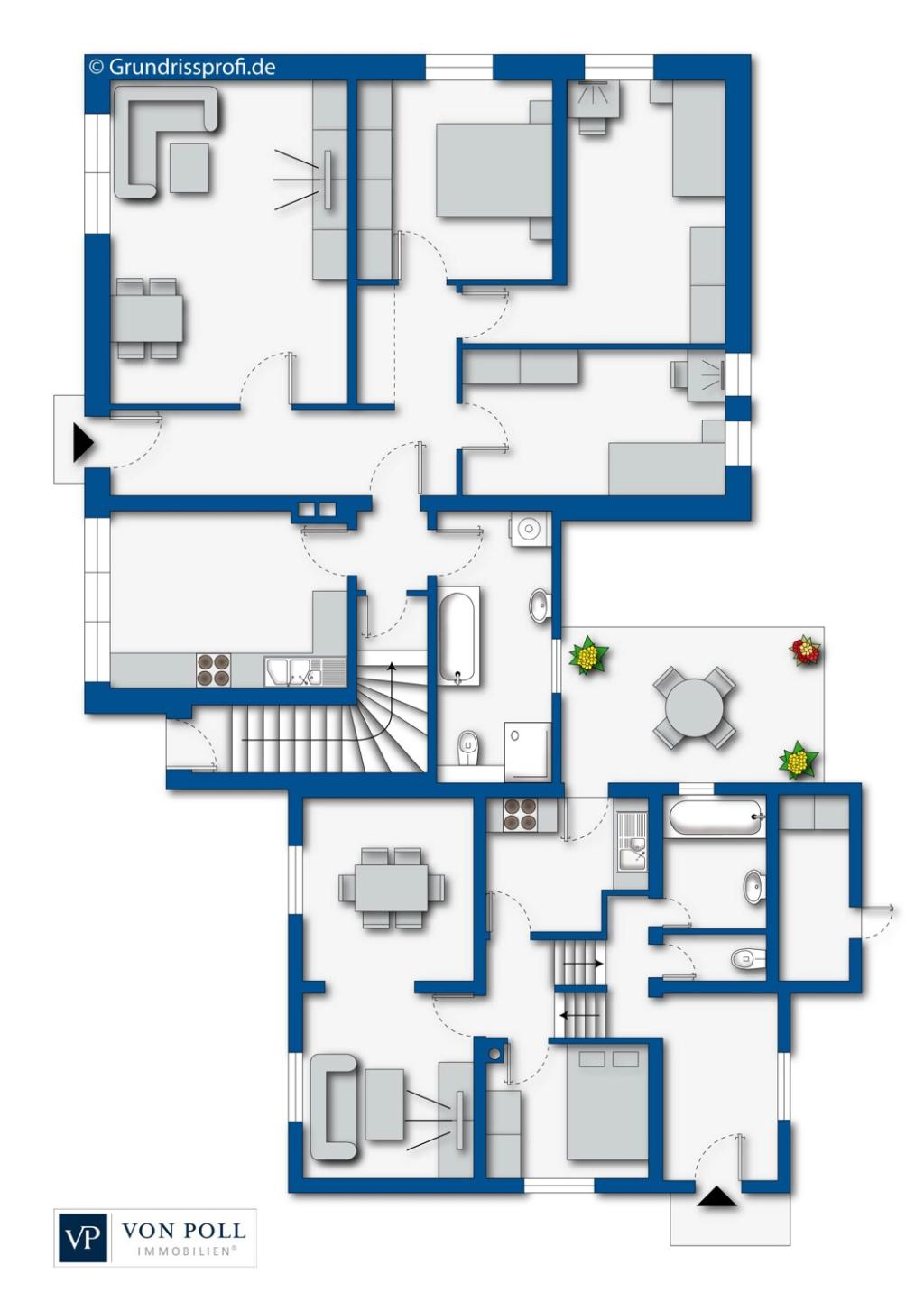 Grundriss EG Exposé möbliert