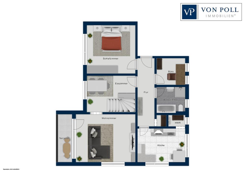 Sanierte Wohnung über 2 Etagen mit Balkon und Gartenanteil - Foto 5