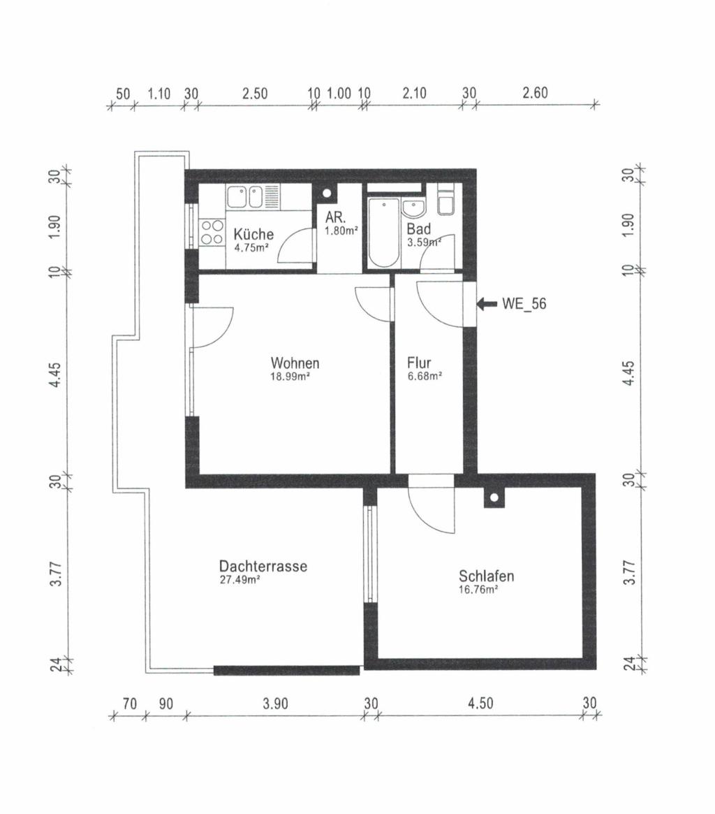Grundriss mit Bemaßung