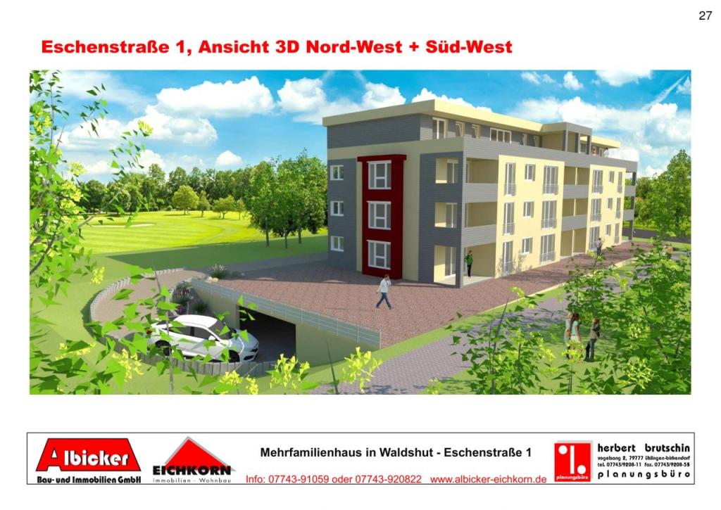 Waldshut-Bergstadt: 2 Zimmerwohnung 1. Obergeschoss mit Balkon ca. 61m² mit Lift zu vermieten - Foto 1