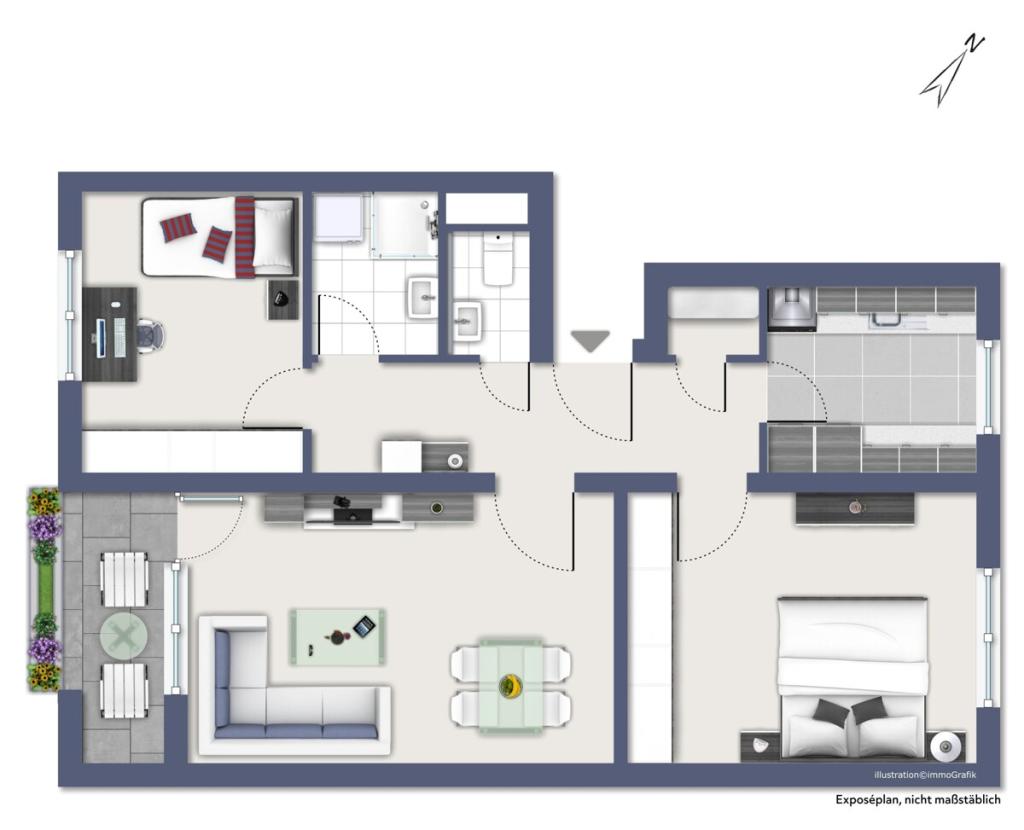 3-Zimmer--Wohnung mit Loggia und Tiefgaragenstellplatz - Nähe Kunigundendamm zu vermieten - Foto 5