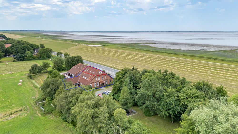 Drohnenaufnahmen des Wohnhauses/Ferienhauses an der Nordsee