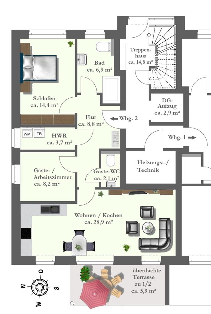 Grundriss Wohnung Nr. 2