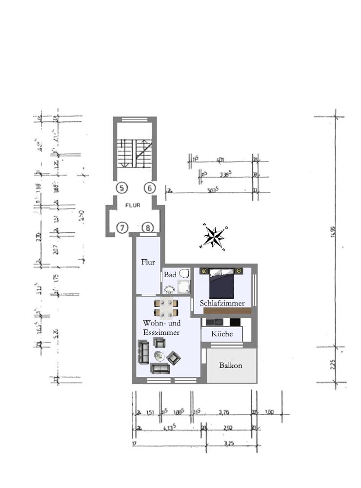 Grundriss der Wohnung