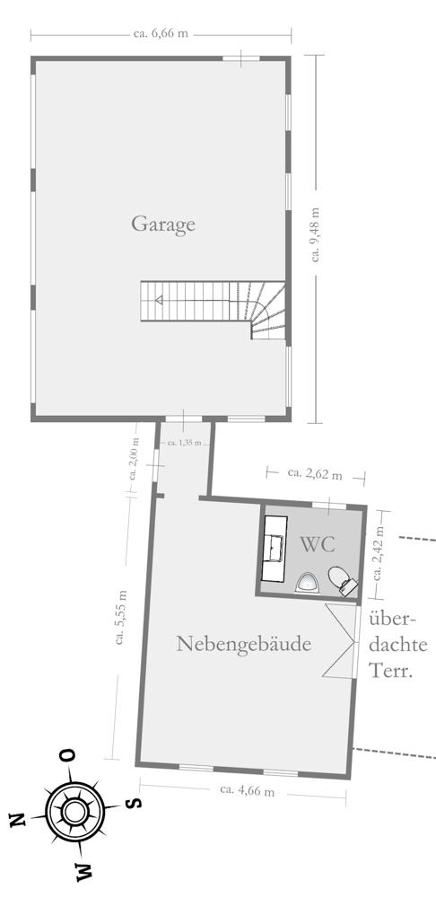 Grundriss der Nebengebäude EG