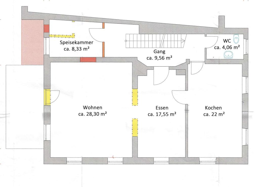 Obergeschoss mit Terrasse