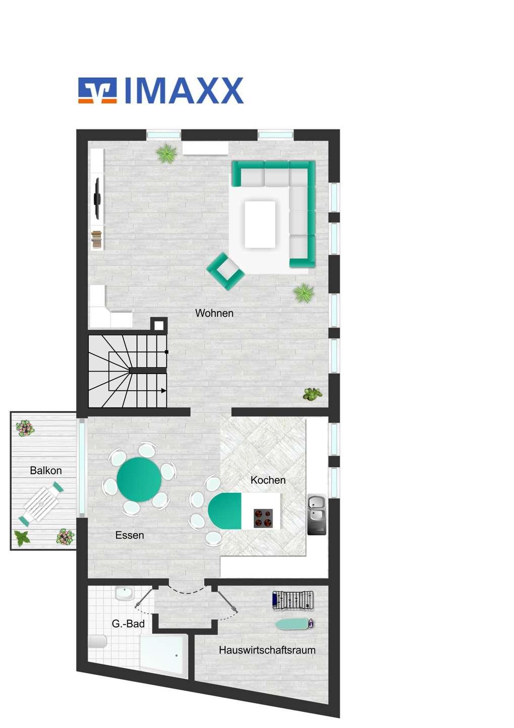 Hinterhaus quer Obergeschoss