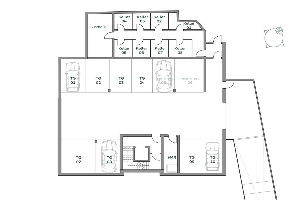 Grundriss Tiefgarage