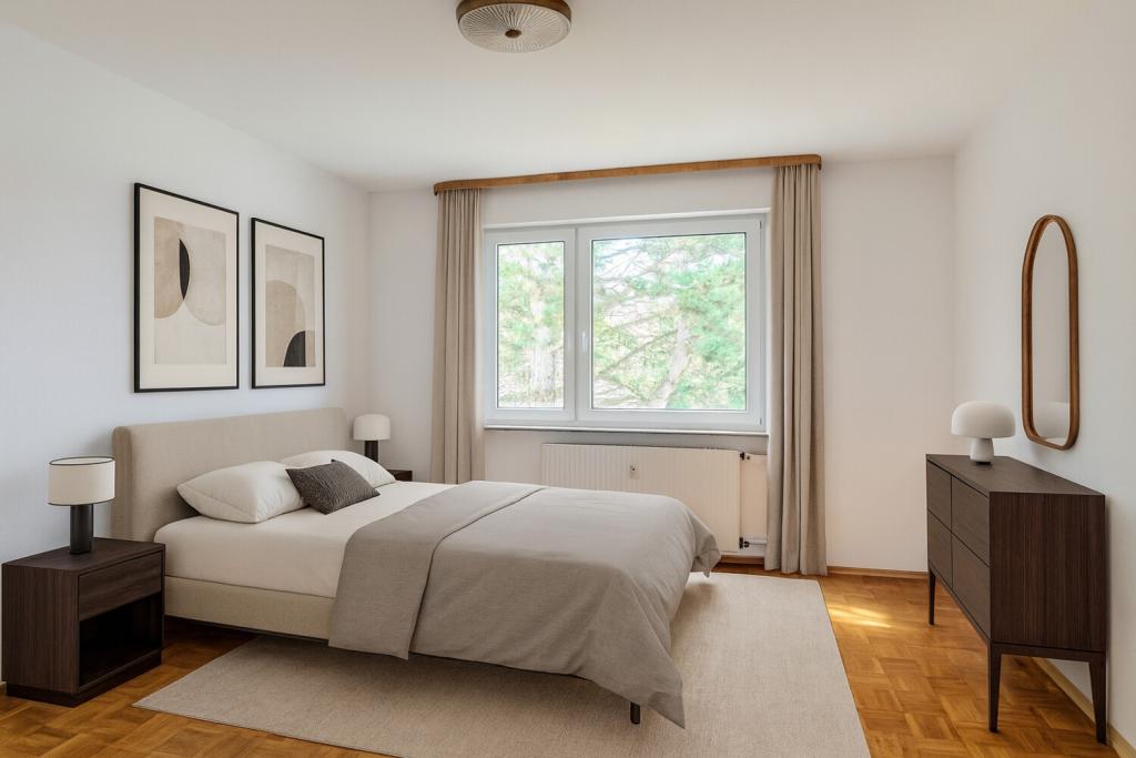 Schlafzimmer mit virtueller Einrichtung