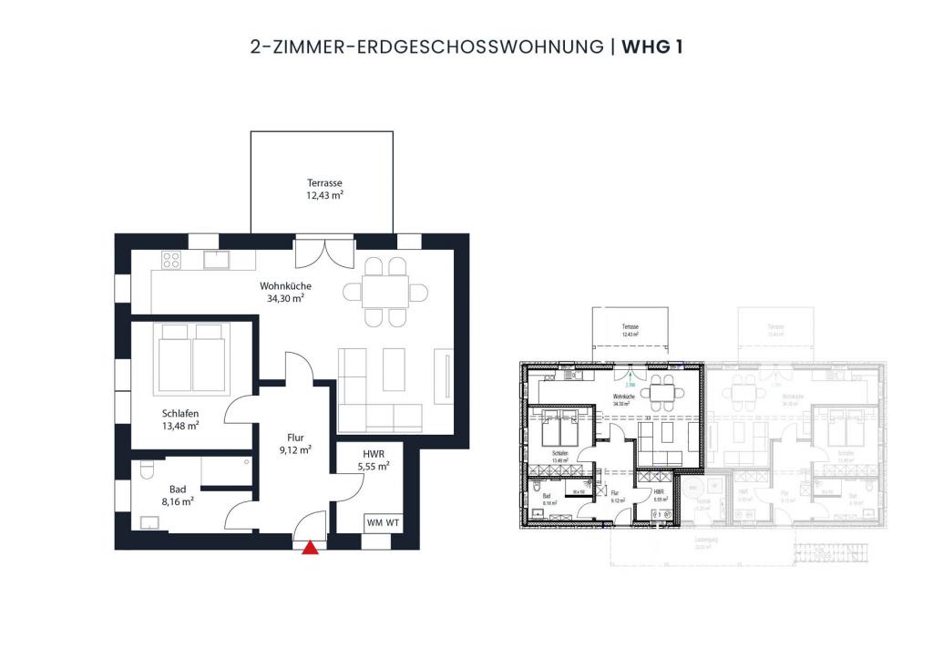 Grundriss Wohnung 1