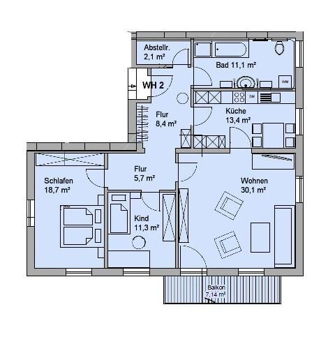 Schön geschnitten und hell! Großzügige 3-Zimmer-Wohnung mit Südbalkon - Photo 5