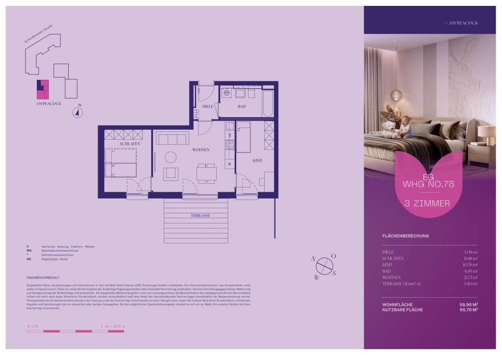 3 Zimmer Var. WE 78 Grundriss