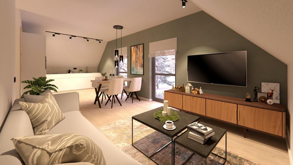 Innenansicht Wohn-Essbereich DG