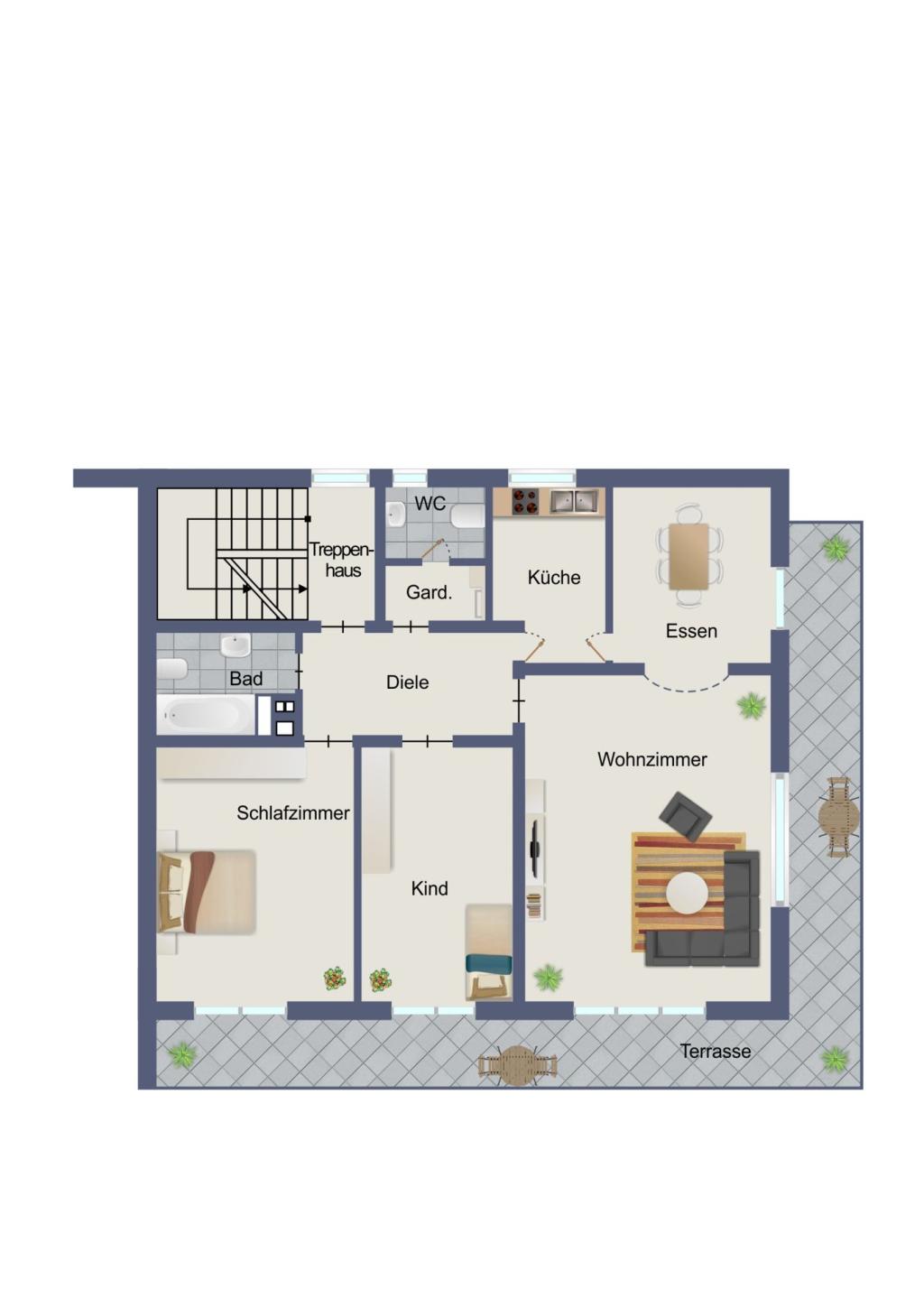 Unverbindlicher Grundriss Obergeschoss