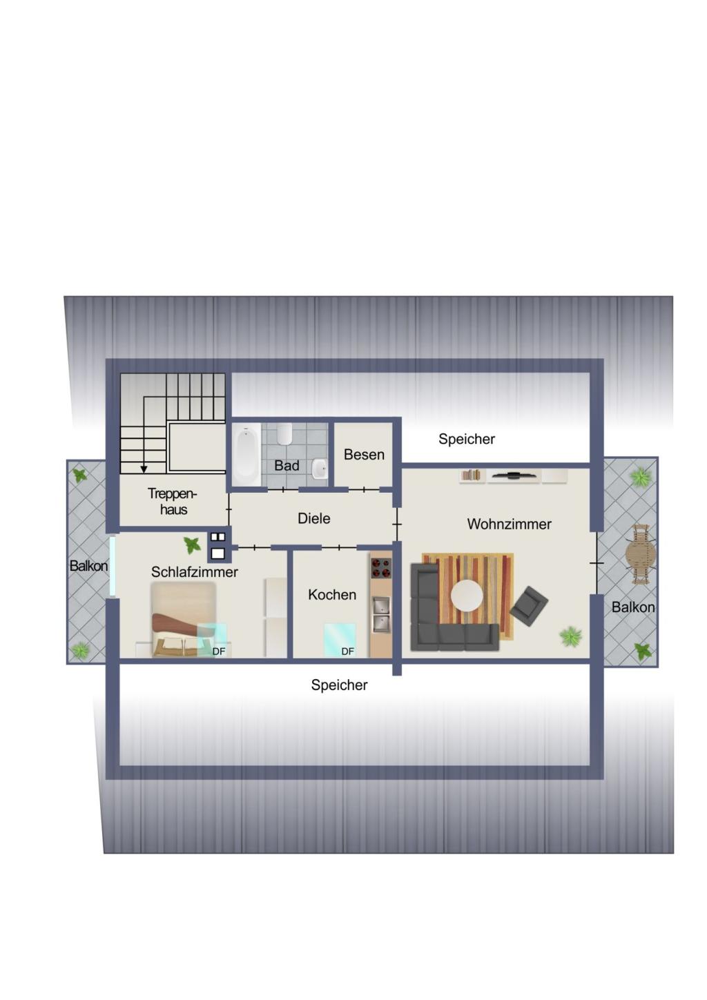 Unverbindlicher Grundriss Dachgeschoss