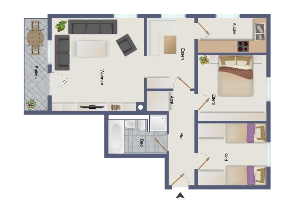 unverbindlicher Grundriss in 2D