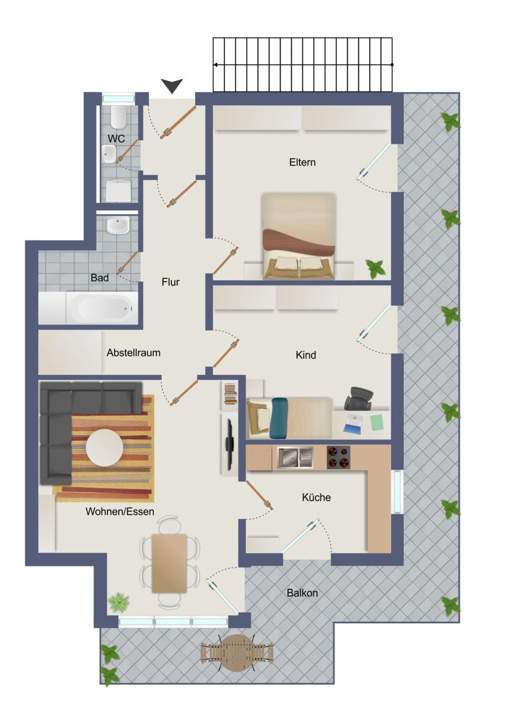 Die Wohnung im Überblick