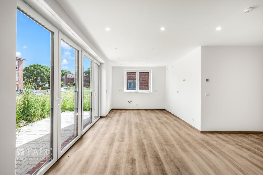 Neubau-Erstbezug Moderne 3-Zimmer-Erdgeschosswohnung mit Terrasse & Stellplatz - Emden-Borssum - Foto 1