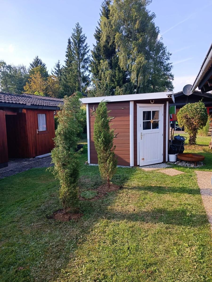 Ansicht auf das Gartenhaus