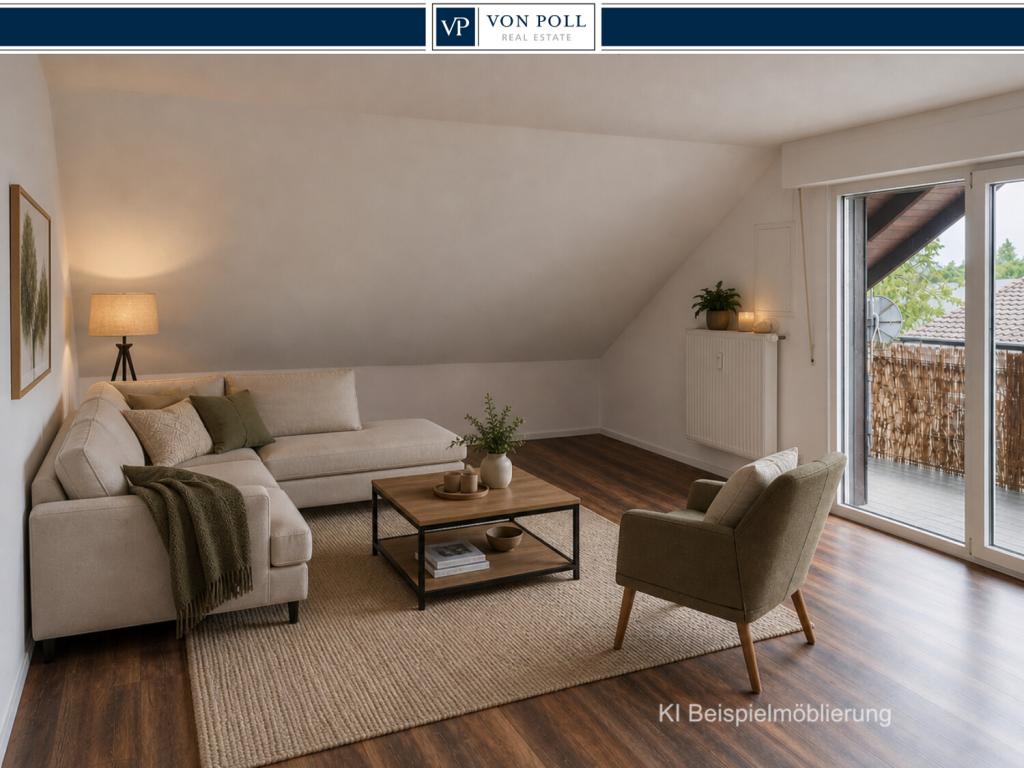 3-Zimmer-Dachgeschosswohnung mit Balkon und zwei Stellplätzen - Photo 1