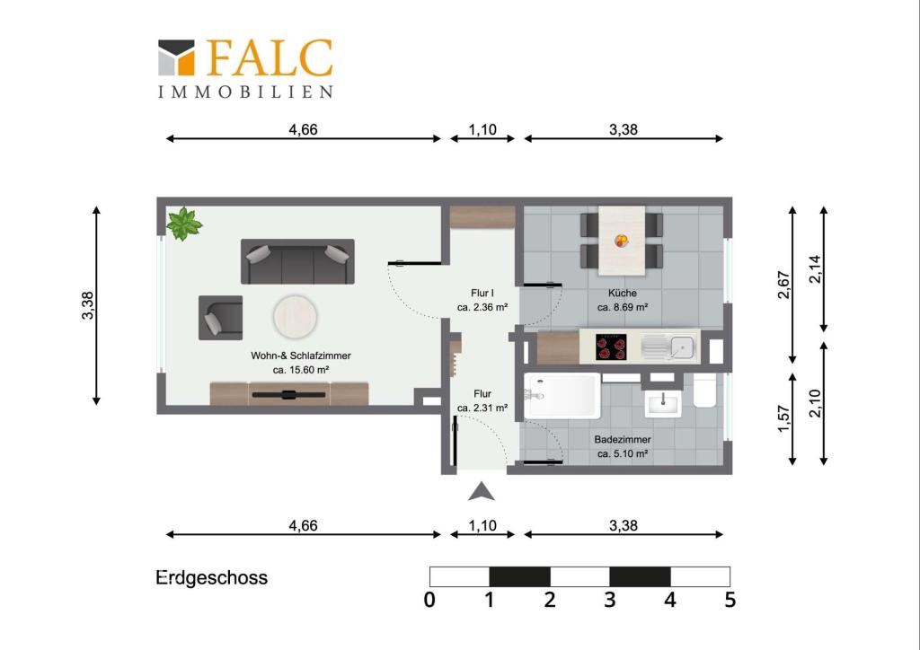 ***Top-sanierte 1-Zimmer-Wohnung in ruhiger Lage*** - Photo 4
