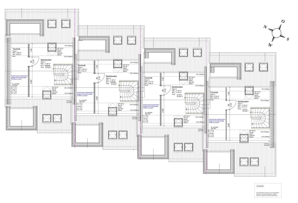 Spitzboden Haus 1, Einheiten 1-4 
